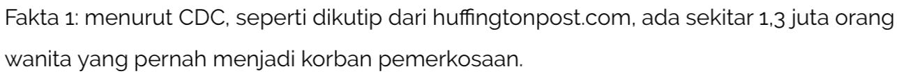 FAKTA DUNIA TENTANG KEKERASAN SEKSUAL